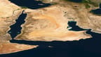Strategic maritime routes of the Middle East – Strait of Hormuz, Bab al-Mandab Strait  and Red Sea map illustration