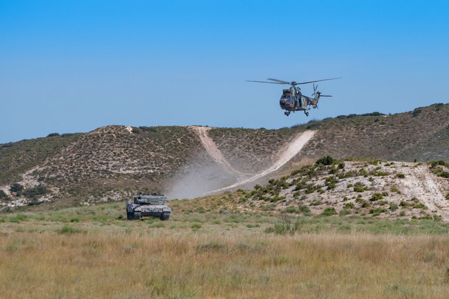 Spanish army performs military drills