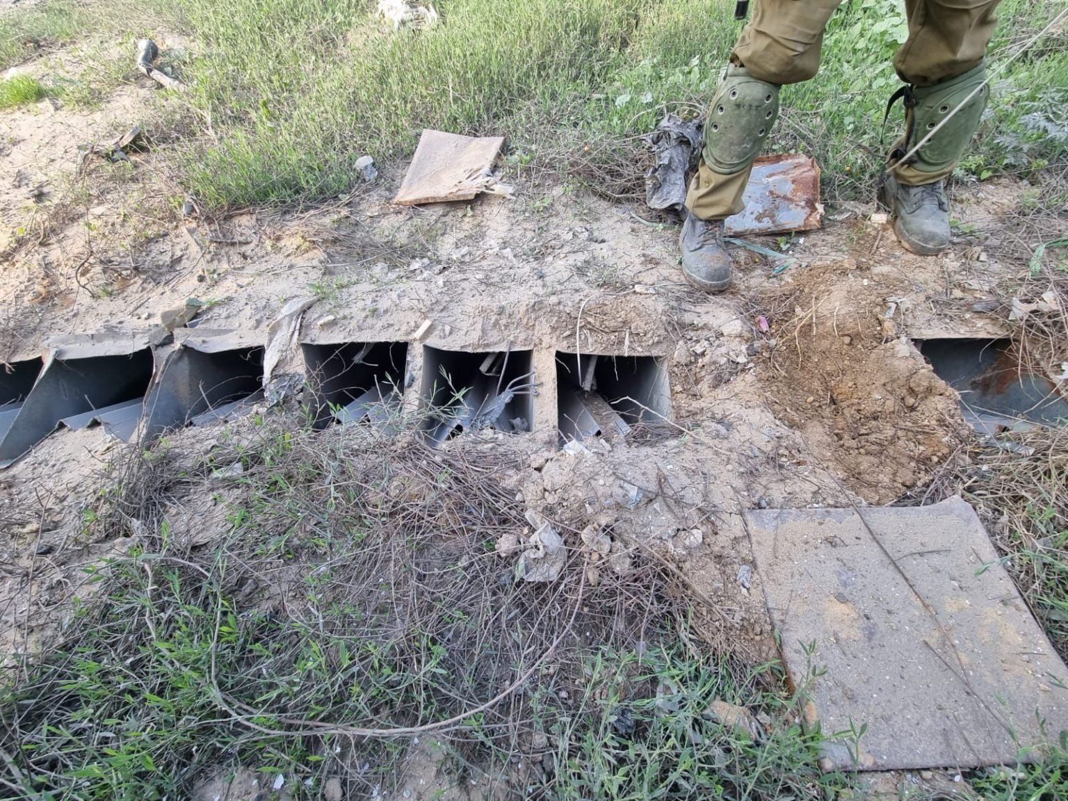Destroyed rocket launchers.