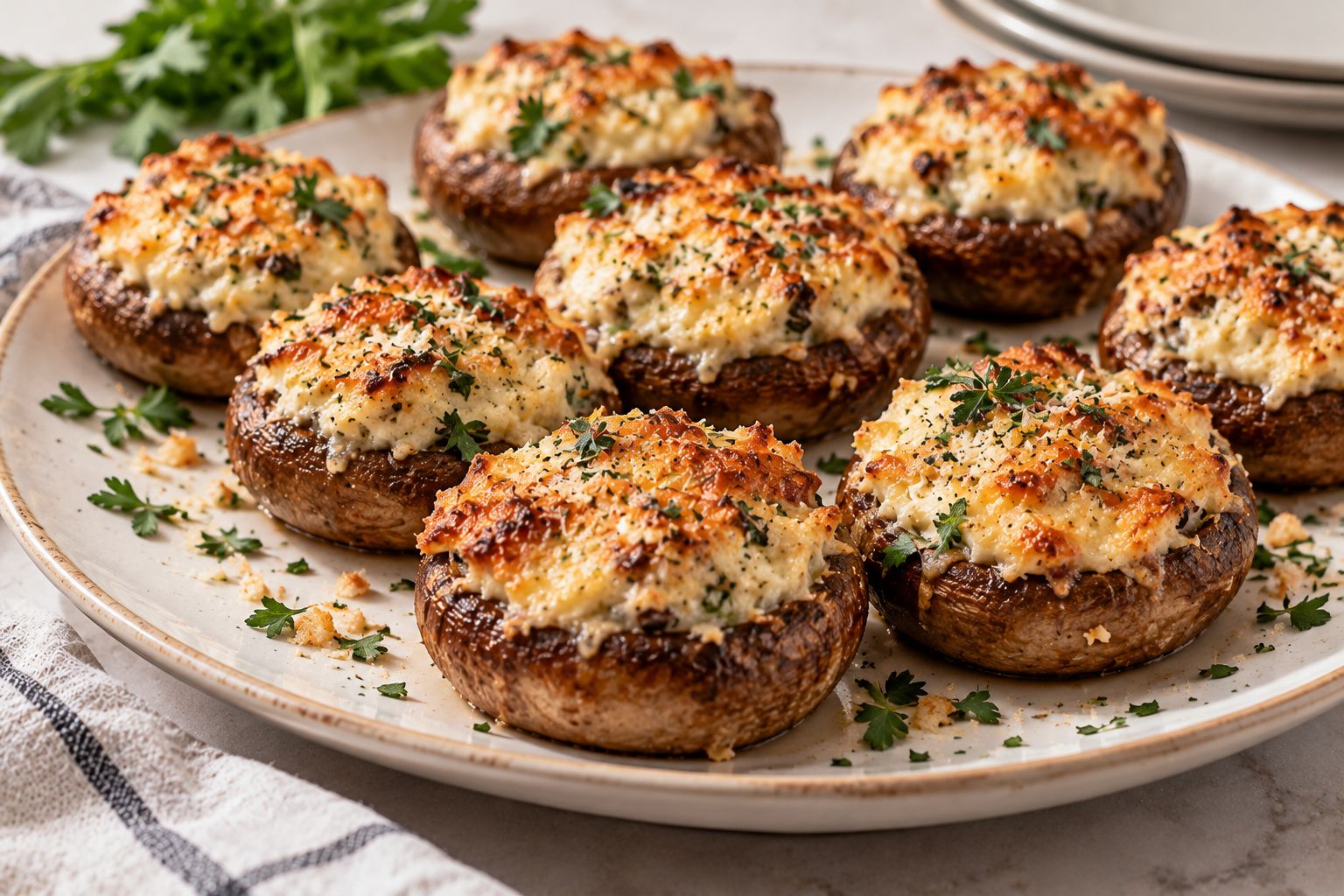 Mushrooms with cheese