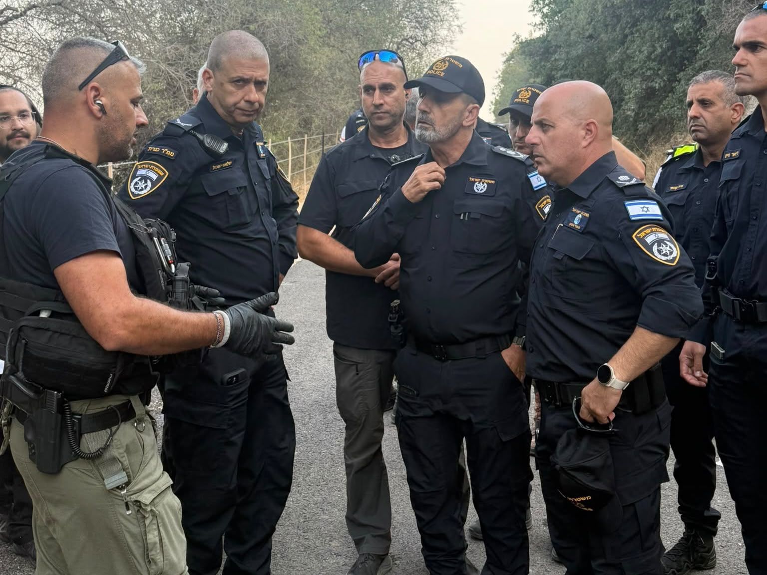 The Police Commissioner at the scene, a short time ago