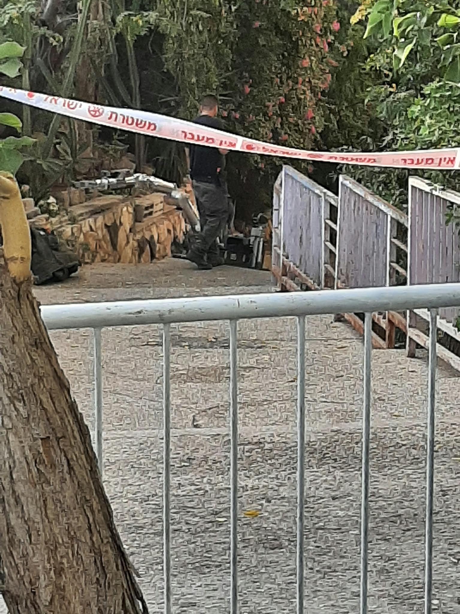 Scene of the missile debris in Tiberias