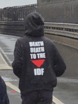 A shirt worn by a protester in Sydney, 3 August 2025