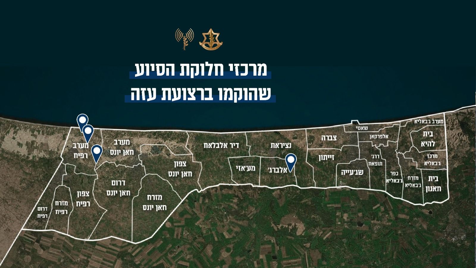Where the aid centers are located in Gaza