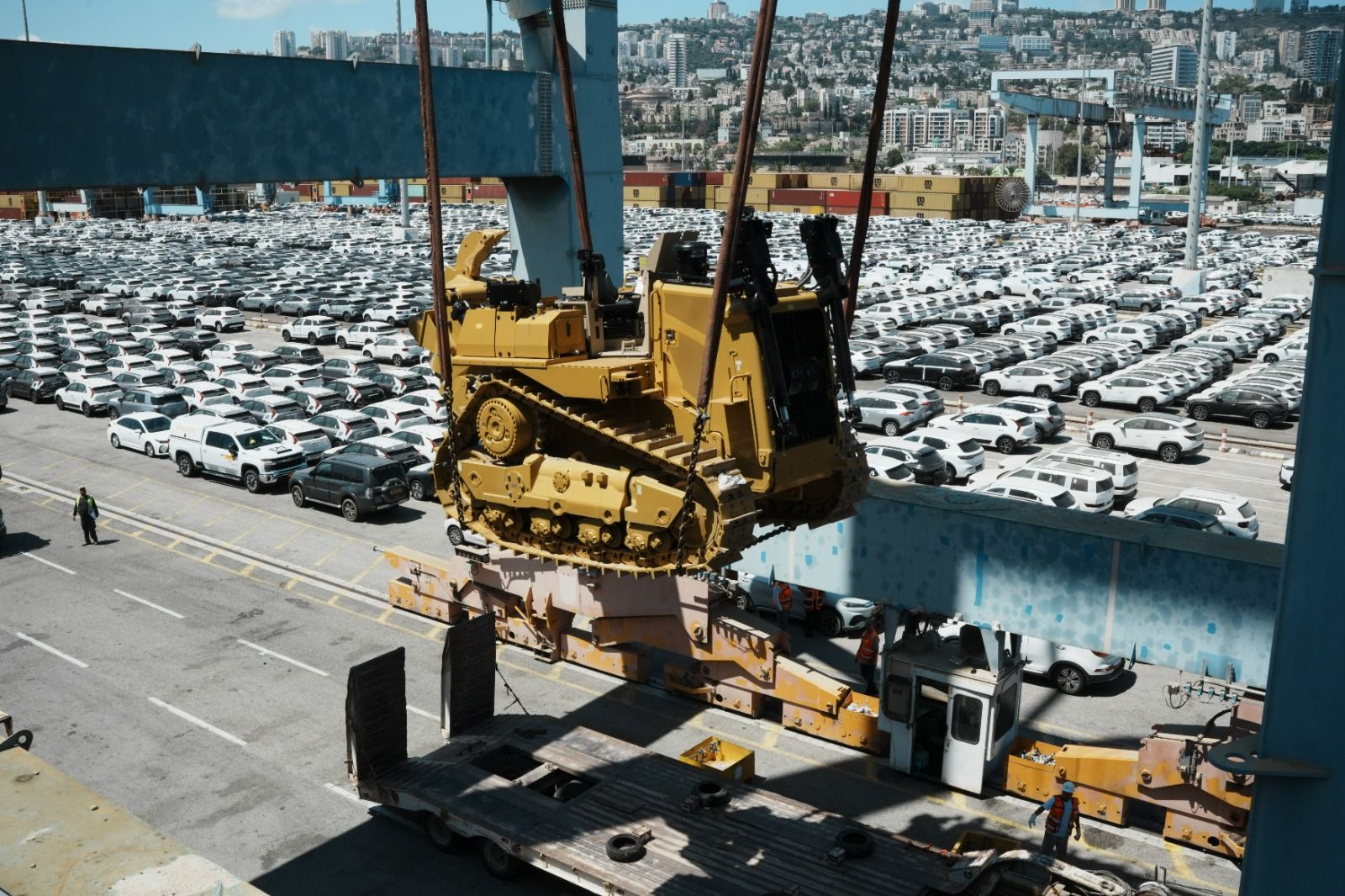 Arrival and unloading of the shipment in Israel