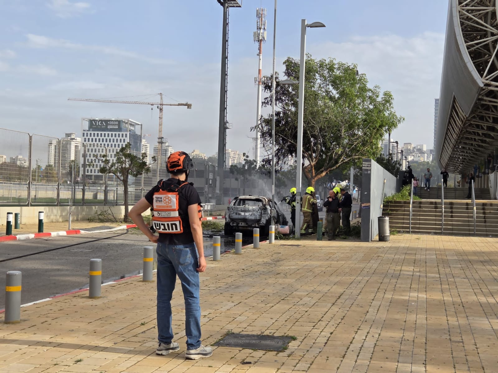Aftermath of Iranian missile launch towards Central Israel