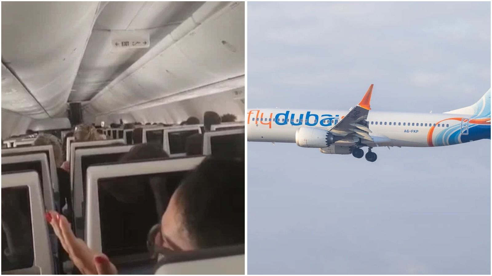 Passengers on the flight and a Flydubai aircraft