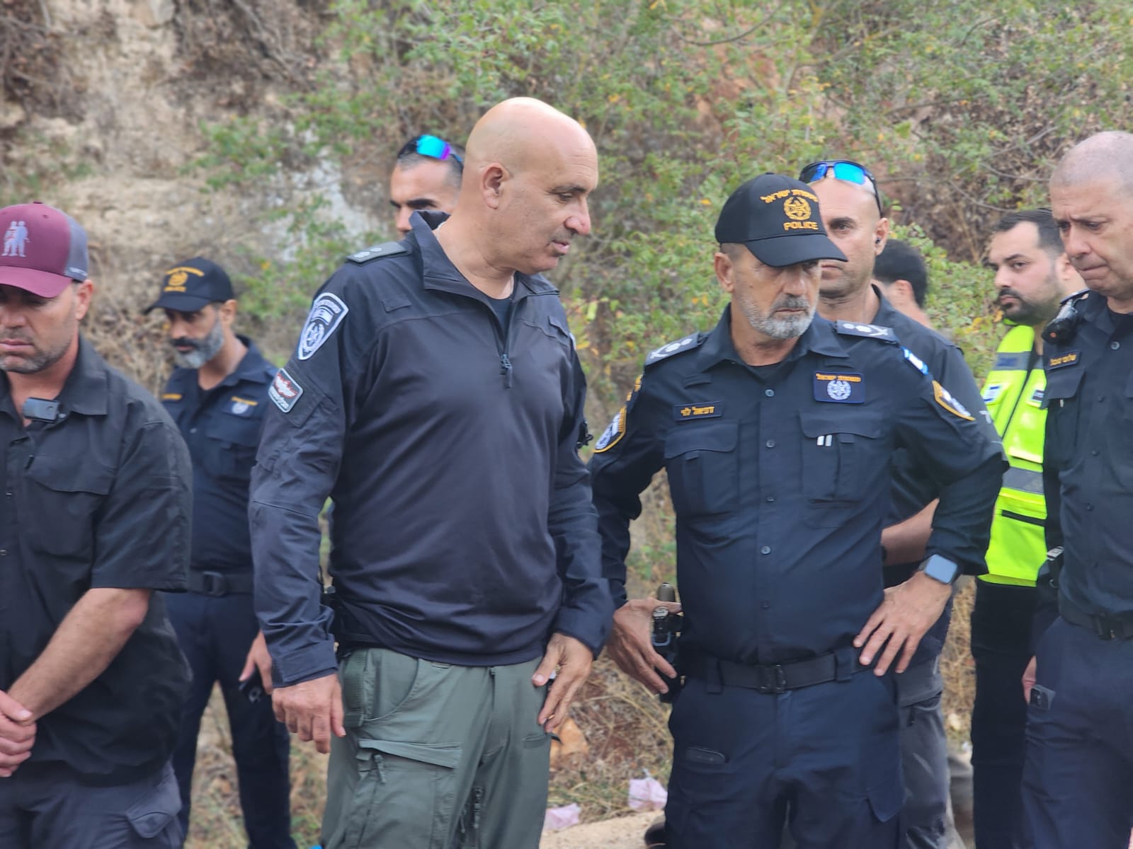 The Police Commissioner at the scene, a short time ago