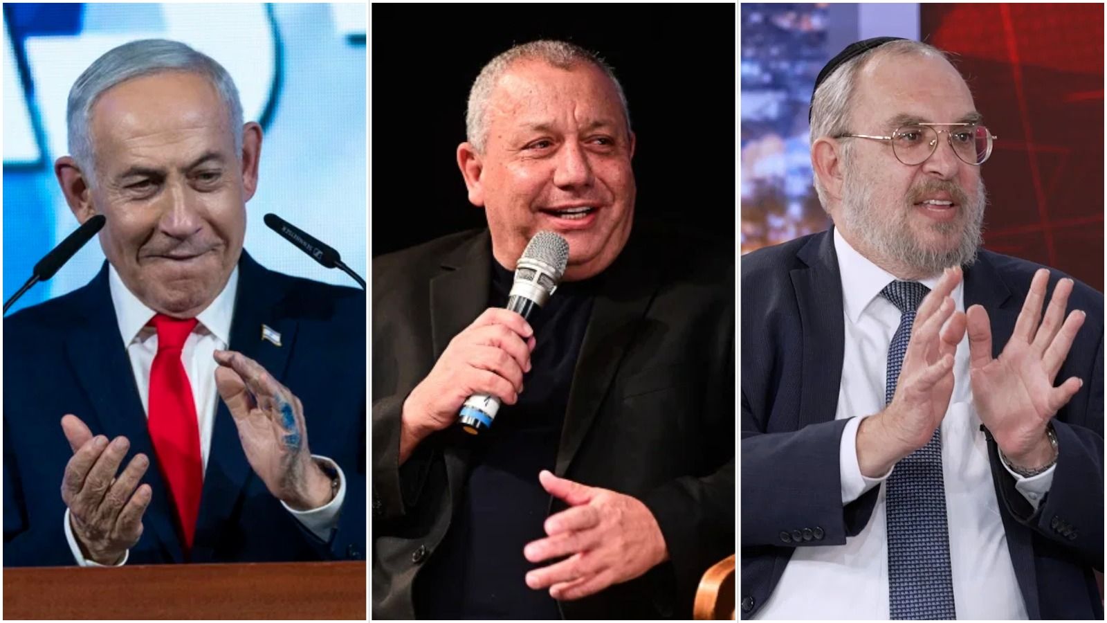 Yaakov Asher, Gadi Eisenkot and Benjamin Netanyahu