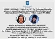 Israeli Mother and Daughter Missing in Vienna: Investigators Think They are Alive