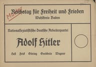 A voting slip for a Nazi faction from 90 years ago