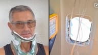 on the left: after the incident; On the right: the window from which the passenger was pulled; 