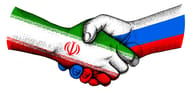 Iran and Russia shake hands