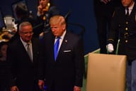 Donald Trump addresses the UN General Assembly