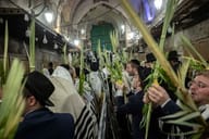 Tefillah on the first day of Chol Hamoed Sukkos in the Old City of Jerusalem