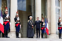 French President Emmanuel Macron hosted Sultan Haitham bin Tariq of Oman