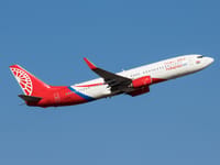 6-8-2023, Istanbul, Turkey. Fly Baghdad Boeing 737-8GJ "YI-BAS" departing from Runway 17R at Istanbul Airport.