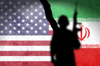 USA vs Iran, war concept