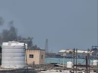 Houthi forces launched rocket and drone attacks on Saudi backed forces at Al Mukha port, west of Taiz, Yemen. 