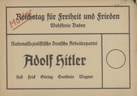 A voting slip for a Nazi faction from 90 years ago