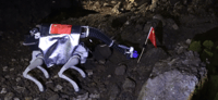 A robotic dog during training in preparation for a spaceflight