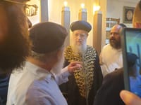 Rabbi David Yosef at the Gush Katif museum