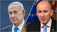 Israeli Prime Minister Netanyahu and Slovenian PM Janez Janša 
