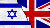 Israeli and British flag