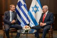 Greek Foreign Minister George Gerapetritis and Prime Minister Benjamin Netanyahu