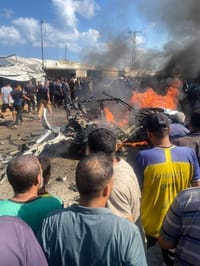 Scene of the strike in Khan Younis