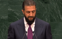 Al-Sharaa addressing the UN General Assembly