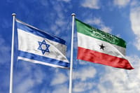 National flags of Israel and Somaliland waving side by side 