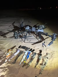 The intercepted drone on the ground