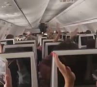 Footage from the moments of landing