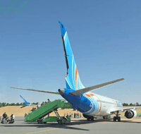 Damaged tail of FlyDubai plane