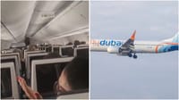 Passengers on the flight and a Fly Dubai aircraft