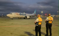 The Fly Dubai rescue plane in Israel
