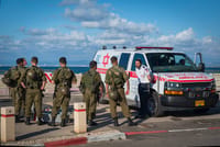 Waiting for a helicopter carrying a soldier wounded in Lebanon, April 12, 2026