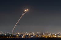 Anti missile system fires interceptors at missiles from Iran
