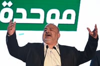 Abbas at celebrations last night in Sakhnin