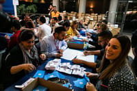 Counting double envelopes at the Knesset. Archive