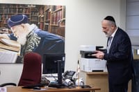 Aryeh Deri in the Shas faction room in the Knesset