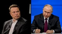 Right, Vladimir Putin; left, Elon Musk