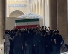 Ali Khamenei's coffin was transferred to the Imam Khomeini Mosque in Tehran.