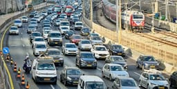 Traffic on an Israeli highway. Illustration.