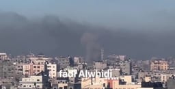 The smoke is rising in the north of the Gaza Strip