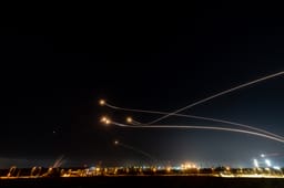 Iron Dome interception. Illustration.