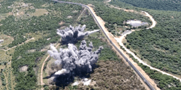 Drone footage of IDF strike in Ramyah area.