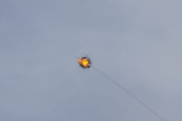 Intercepted rocket. Illustration.