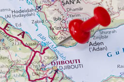 Bab el-Mandeb straits and the Red Sea.